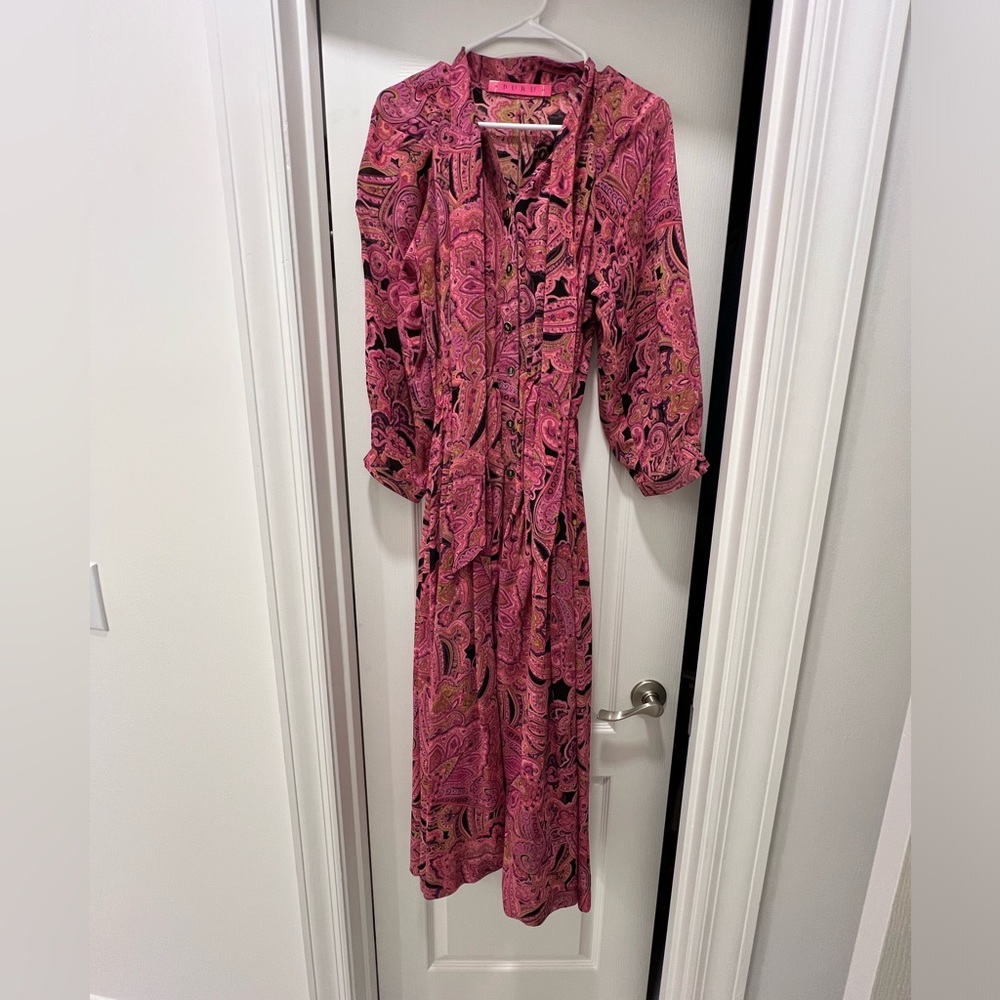 BURU 9 to 5 Dress Pink Paisley size small